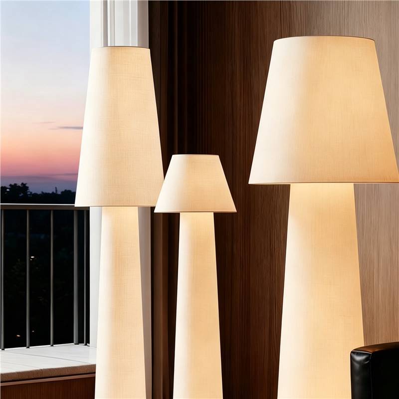 Wabi-sabi style all-over luminous large floor lamp, cream style living room, sofa, b&b atmosphere, bedroom fabric lighting