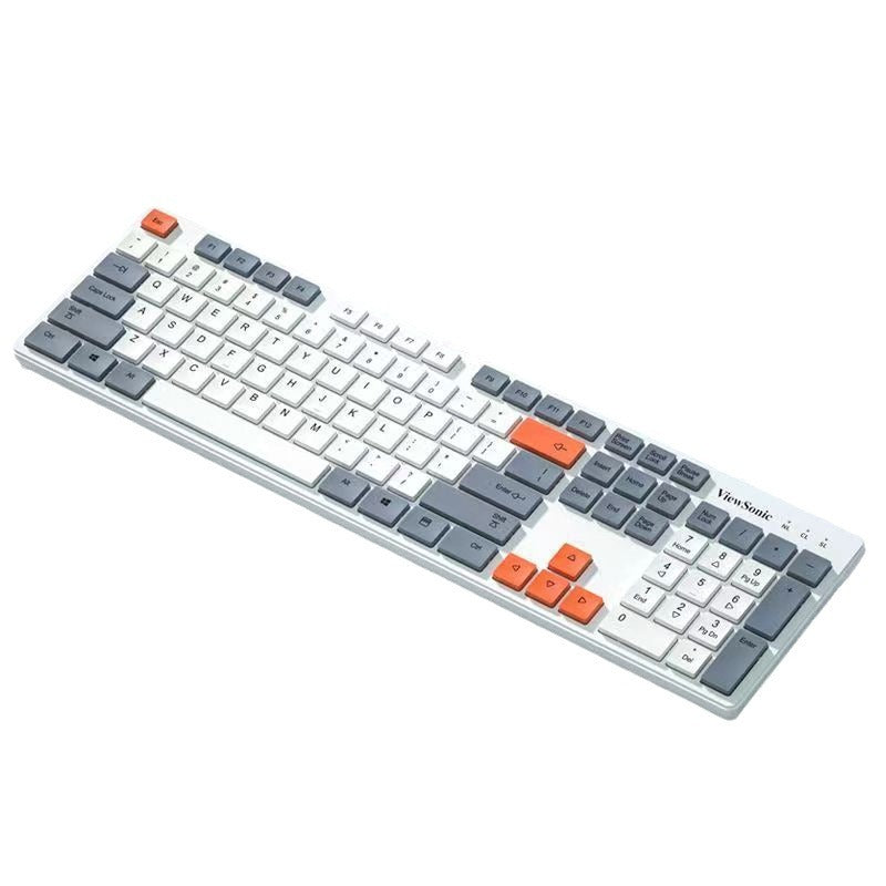Viewsonic ku302 chocolate wired keyboard - quiet, tri-color keycap, desktop & laptop compatible