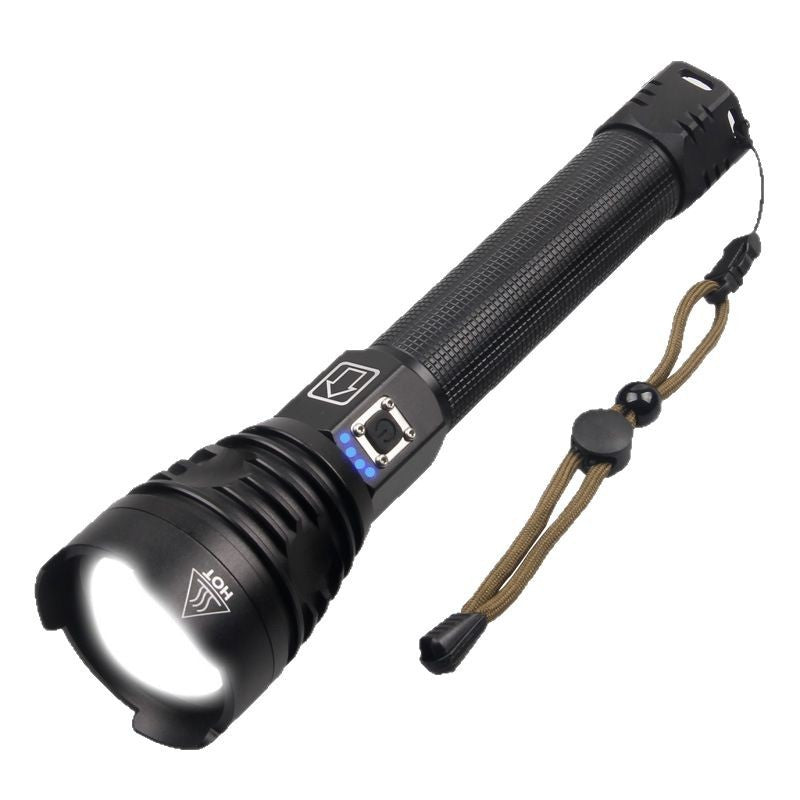 Cross-border strong light XHP-160USB charging high power telescopic zoom hot-selling power display flashlight