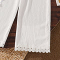 Girls' two-piece set:  spring/summer new french print irregular hem cami top and lace wide-leg pants