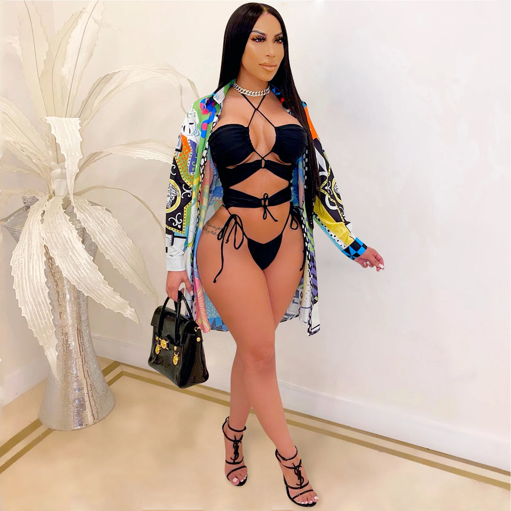 C5073 special offer: no returns or exchanges. please purchase with care. cross-border fashion women's summer beachwear & swimsuit set (european & american style)