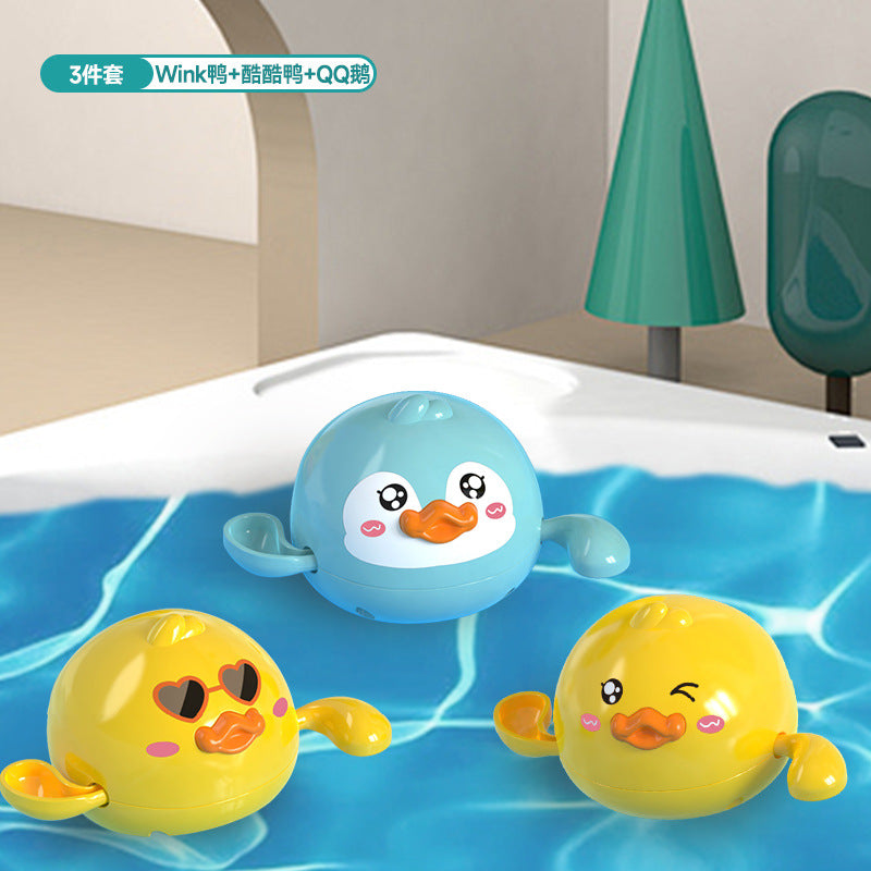 Baby bath toys floating yellow duck shower head for boys and girls, kids' swimming pool water play, water gun for babies