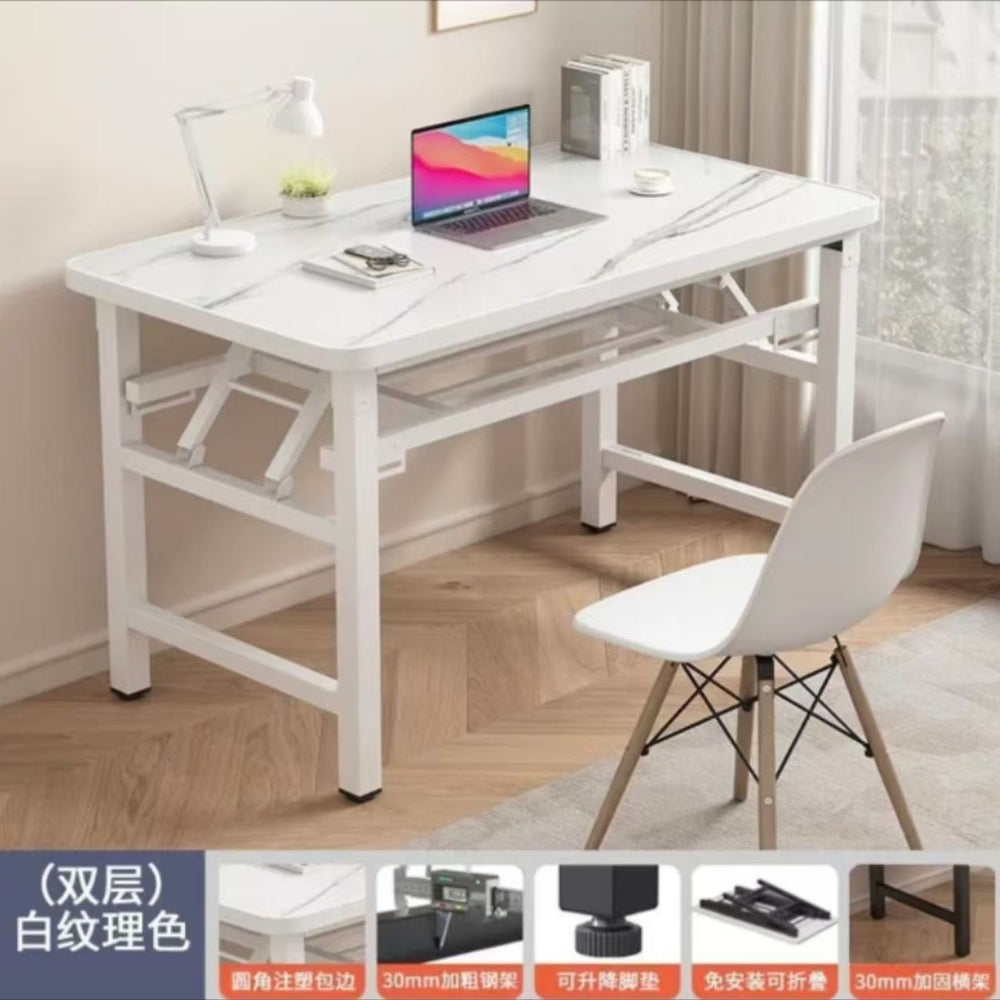Easy-to-assemble folding desk - no assembly required - perfect for home, living room, dining room, bedroom, or office