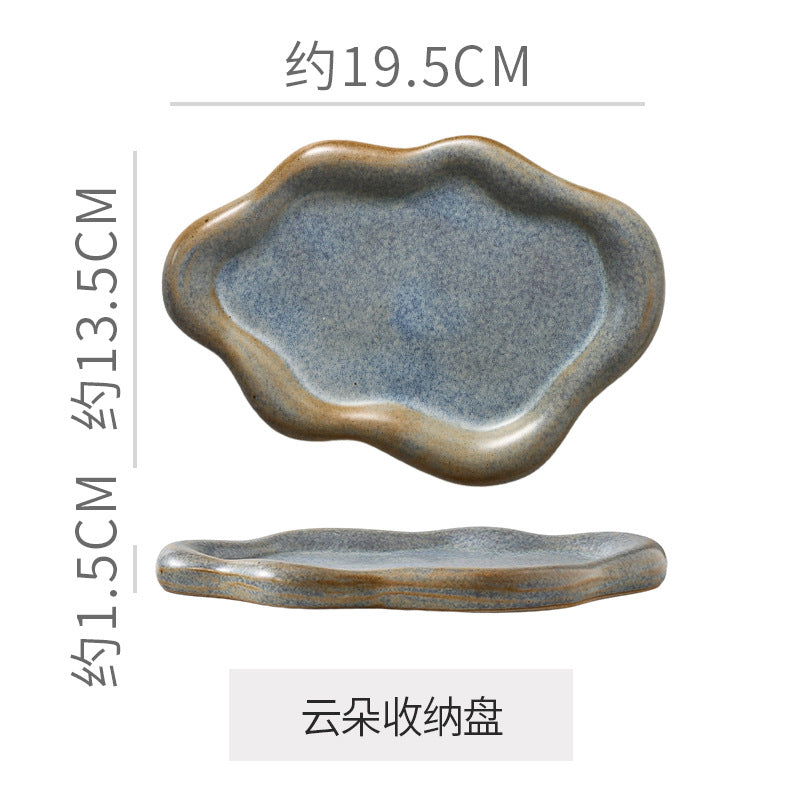 Inspopular photo props jewelry storage tray display tray electroplated silver tray accessible luxury ceramic jewelry ornaments