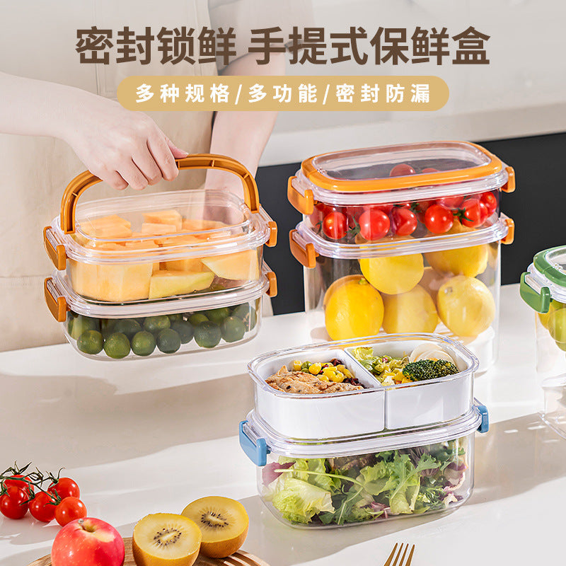 Portable portable sealed chilled box can be stacked with sealed buckle lunch box dormitory office worker food fresh-keeping box