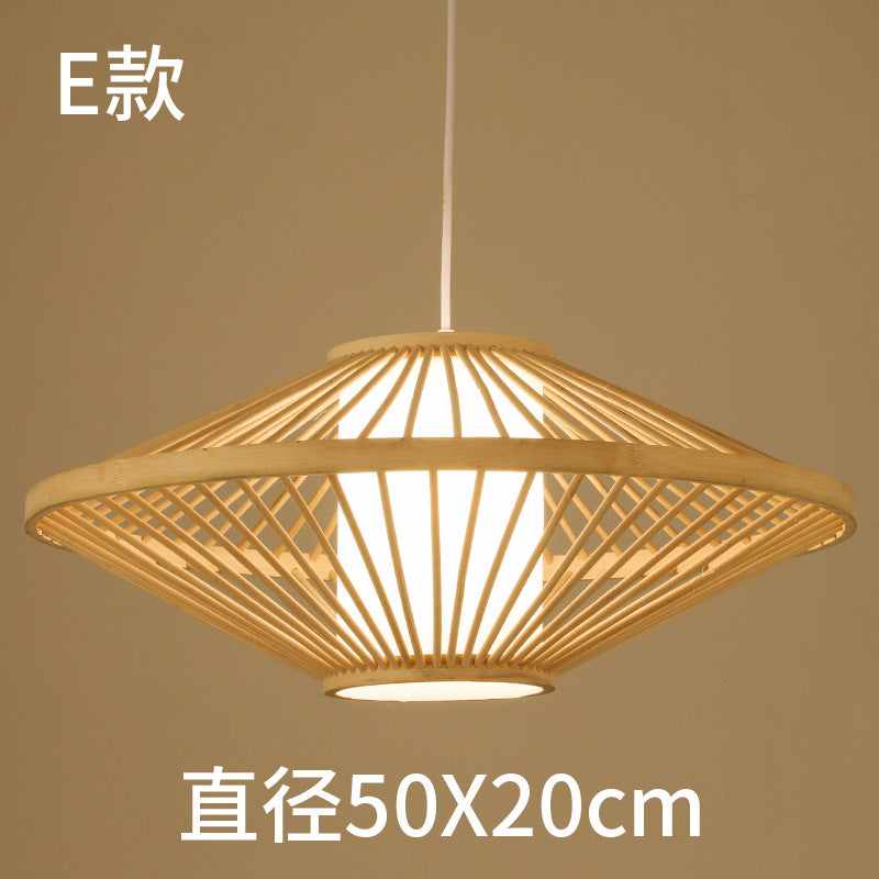 Woven Lantern Chandelier Chinese Hot Pot Restaurant Restaurant Bamboo Art Lighting Store Commercial Homestay Tea Room Japanese Lighting