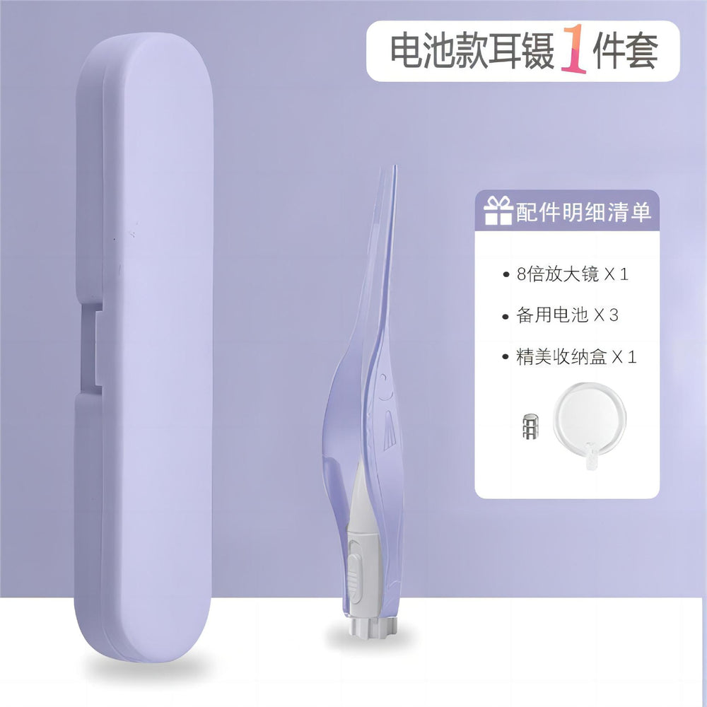Glowing ear spoon & earwax tweezer set - kids' ear cleaning kit with visual inspection - baby ear pick - in stock & ready to ship