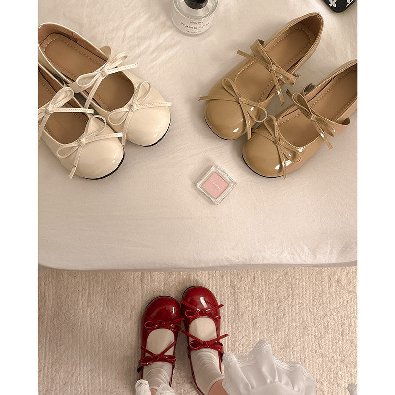 2026 spring new arrival fairy shoes round toe ballet flats bowsflats mary jane shoes doudou shoes low heel