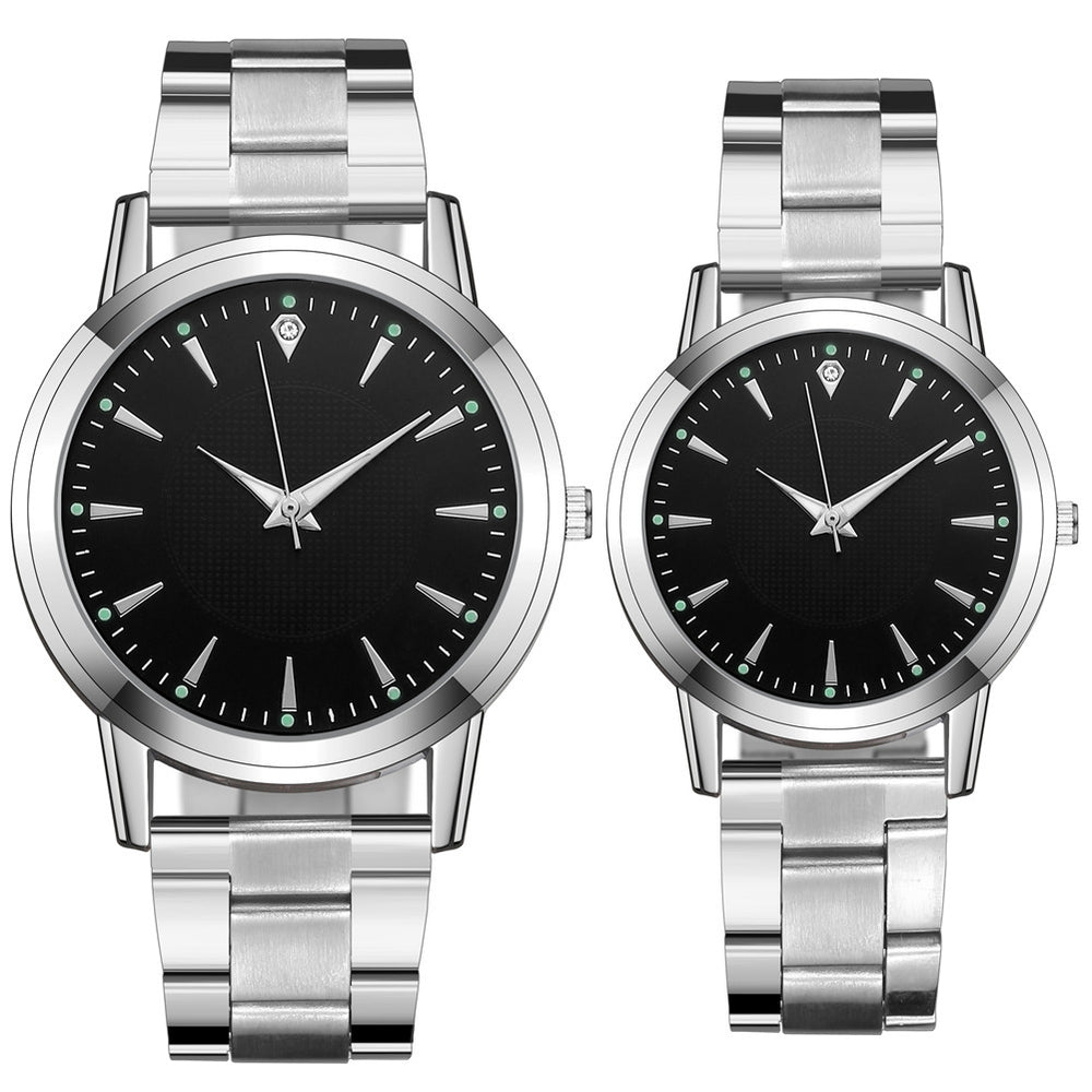 New arrivalcouple watch luminous steel strap watch women's watch men's quartz watch men's watch manufacturer wholesale large dial