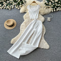 Light mature style v neck sleeveless t-shirt lazy high waistloose pants women's summercasualcasualelegantwork clothingtwo-piece set