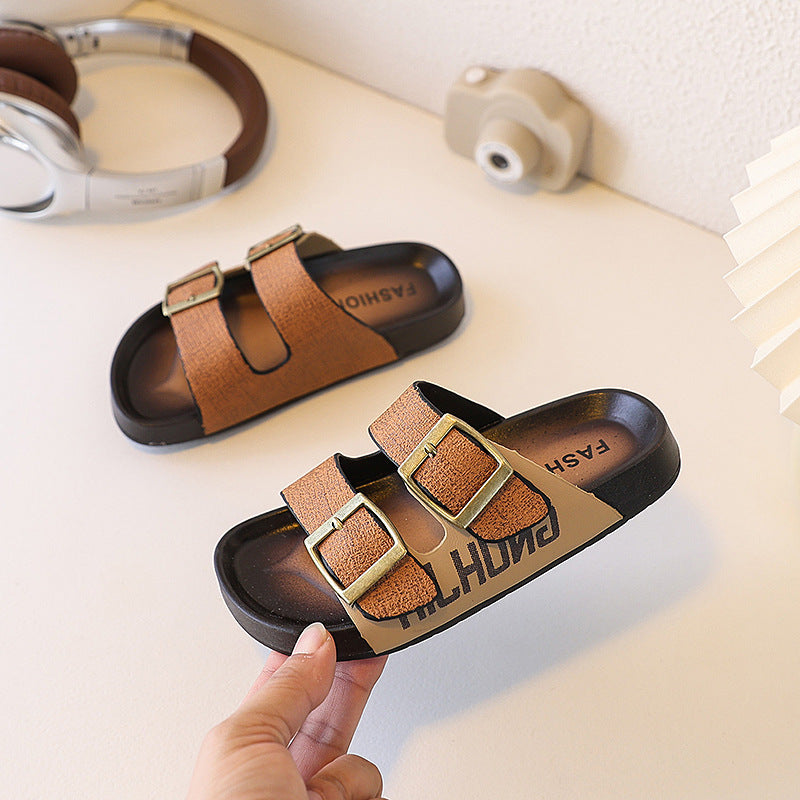 Ready-to-ship vanca hau boken shoes for boys, cork slippers, children's indoor non-slip slippers, girls' fashionable outdoor flip-flops
