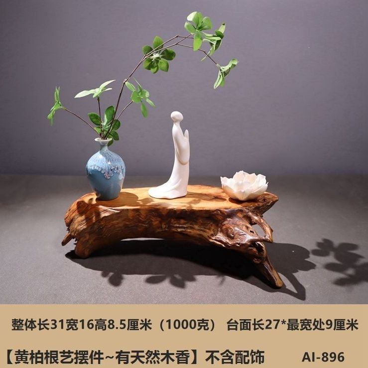 Weathered dead wood ornaments 2 thuja root carving bonsai bottom base tea ceremony tea room tea table dry tea table