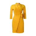 D340plus sizeexport women's clothingnew arrivalfashion suit collarfashion strap waist pleated africandress