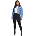 Processing personalized bao style denim outwear women's hot-selling new arrival   cut button denim short outwear