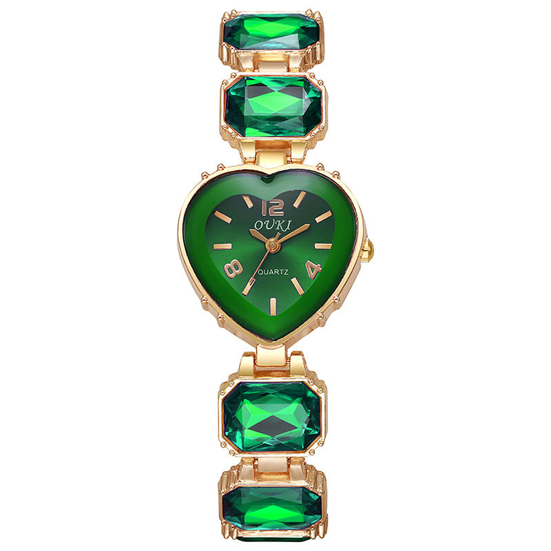 New arrival small sugar cube quartz watch cross-border hot selling heart-shaped elegant women's watch high-value women's bracelet watch