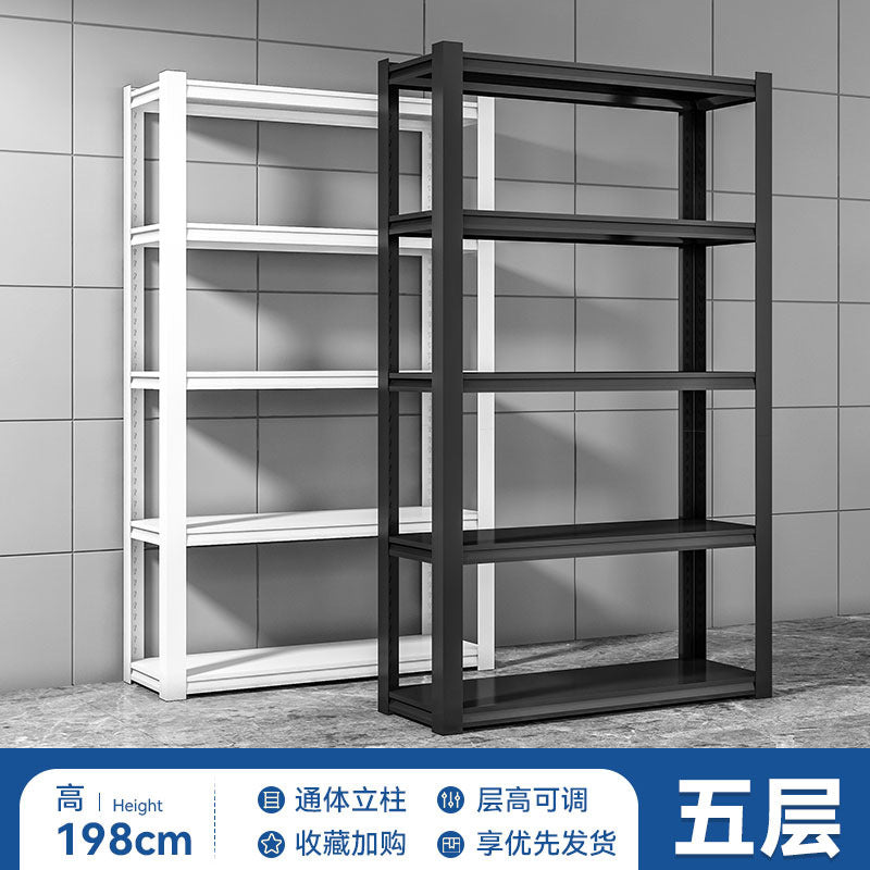Household shelving unit, multi-tier floor storage rack for warehouse, balcony, storage room, utility room, commercial supermarket, steel storage rack