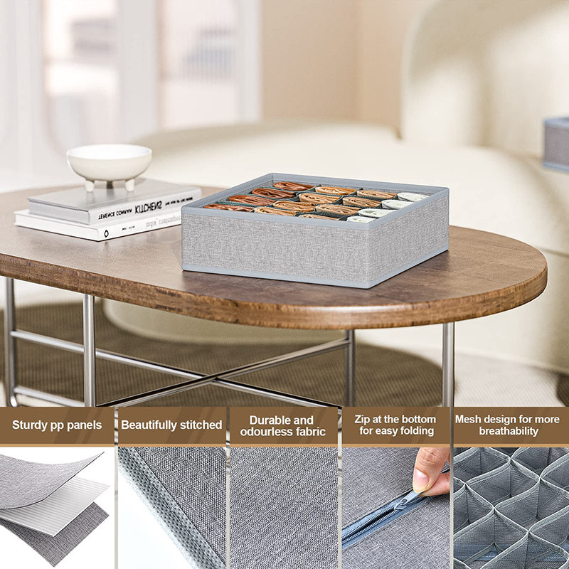 Drawer Storage Separation Underwear Panty Storage Box Grid Storage Box Socks Bras Clothes Storage Classification Fabric