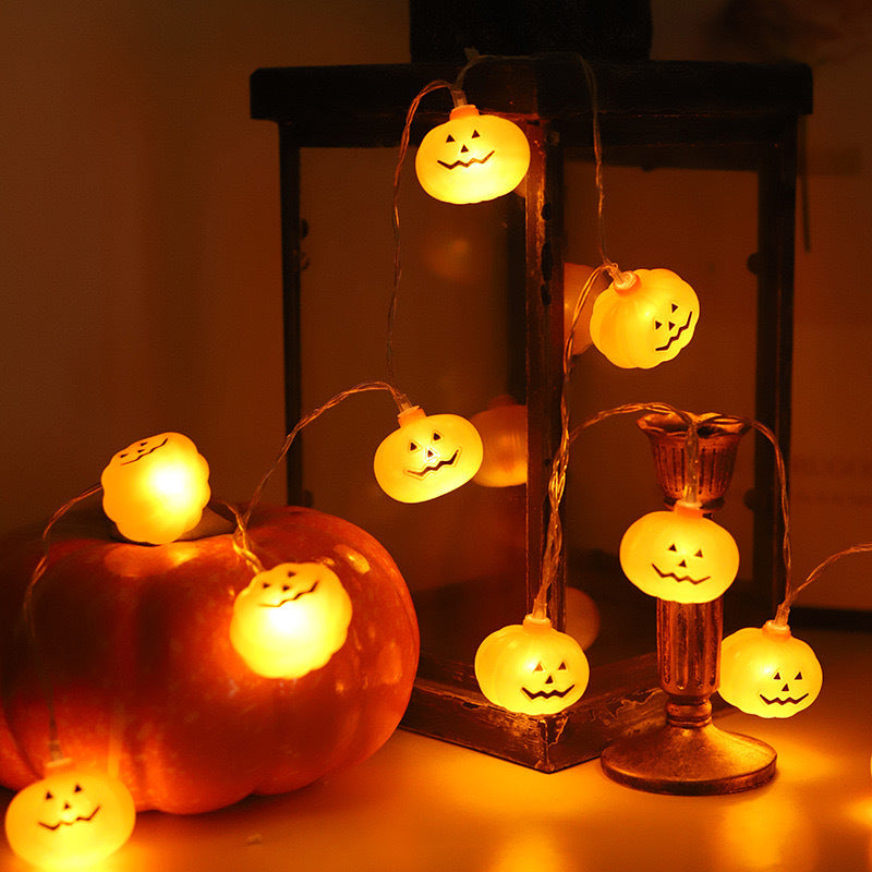 Cross-border wholesale Halloween led light string usb courtyard decoration pumpkin lamp indoor festive atmosphere string light battery box
