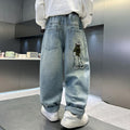 Boys' denim jeans - spring/autumn collection,  new arrivals. kids' pants for mid-to-large children, spring loose fit straight leg trendy jeans