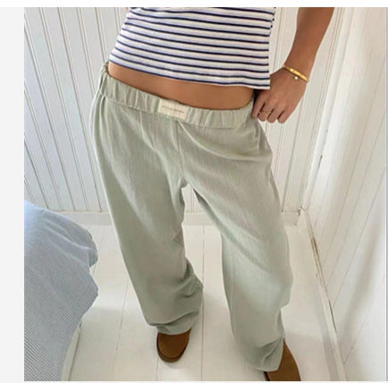 2024 new amazon women's striped wide-leg pants - casual street style, trendy ins fashion, loose fit, high-waisted trousers