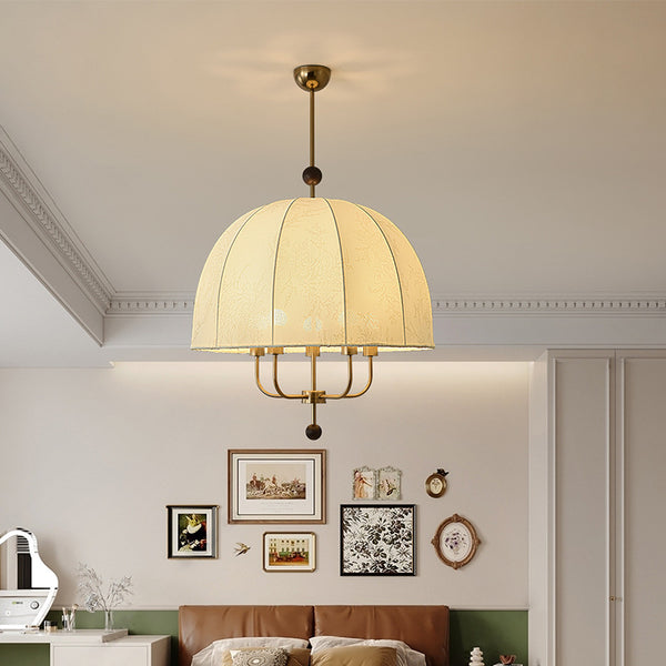 French medieval restaurant printed fabric chandelier retro Nanyang Japanese creative hotel bed and breakfast bedroom eye protection lamp