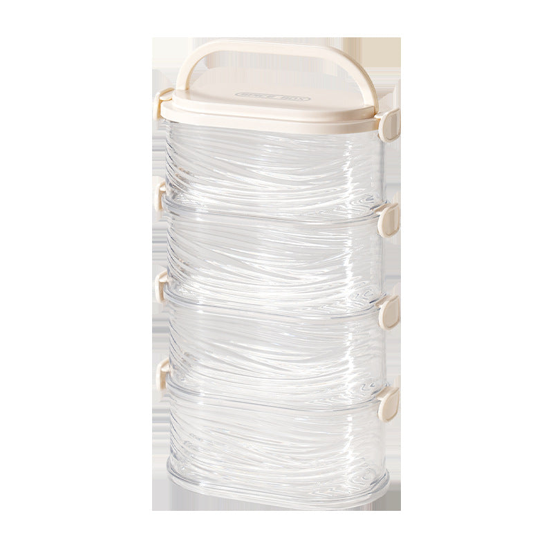 Living room grid sealed tank scented tea storage box multi-layer grain tank storage tank dry goods transparent storage tank with lid