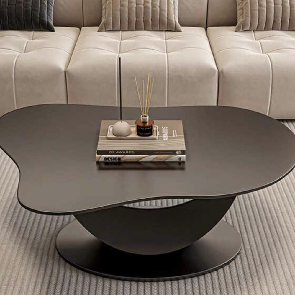 Modern minimalist rock slab coffee table - perfect for small spaces, living rooms, and home use. new irregular cloud-shaped design