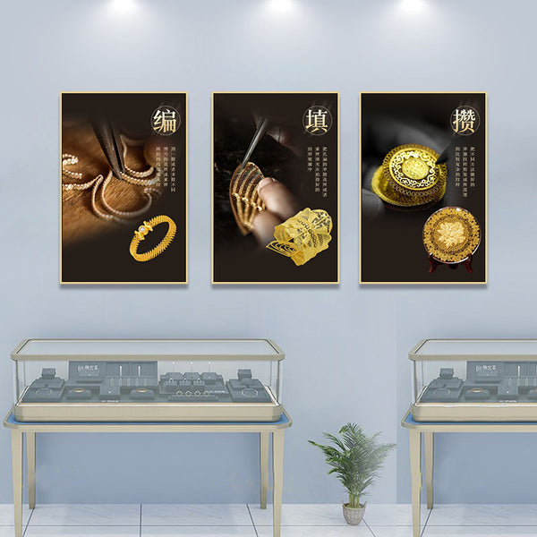 Jewelry store decorative painting wedding jewelry jewelry store hanging painting luxury counter gold store gold making ring mural