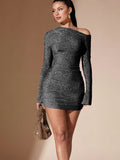 cross-border e-commerce women's party evening dress bodycon red dress elegant  mini dress