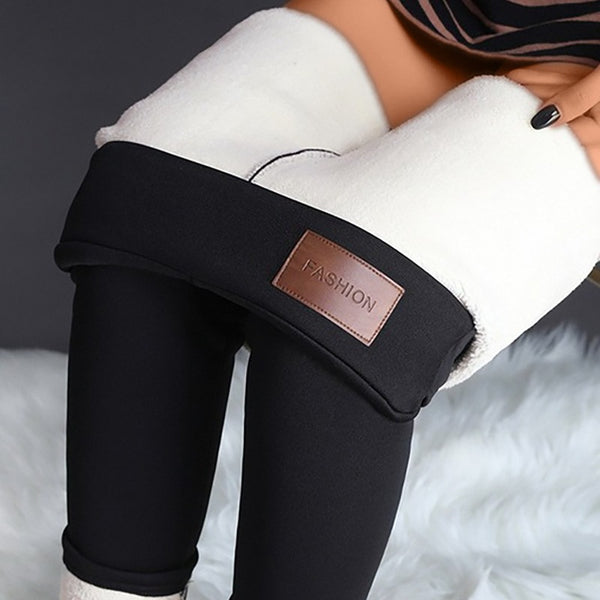 YK1828 Lamb wool leggings women's outer wear fleece thickened pants women's high-waisted elastic thermal pants cotton pants
