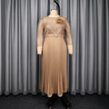 Autumnew arrivalstereo flower mesh dress hot diamond belt waist long sleeves evening dress pleated skirtdress