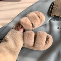 New arrival parallel strap best selling fur slippers for women fall and winteroutwearplatform shoesthick soleheight-increasing soft bottomfor homeoutwear cotton slippers