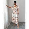 Amazon fashion elegant short-sleeve midi dress for women,  summer new arrival, slimming and figure-flattering