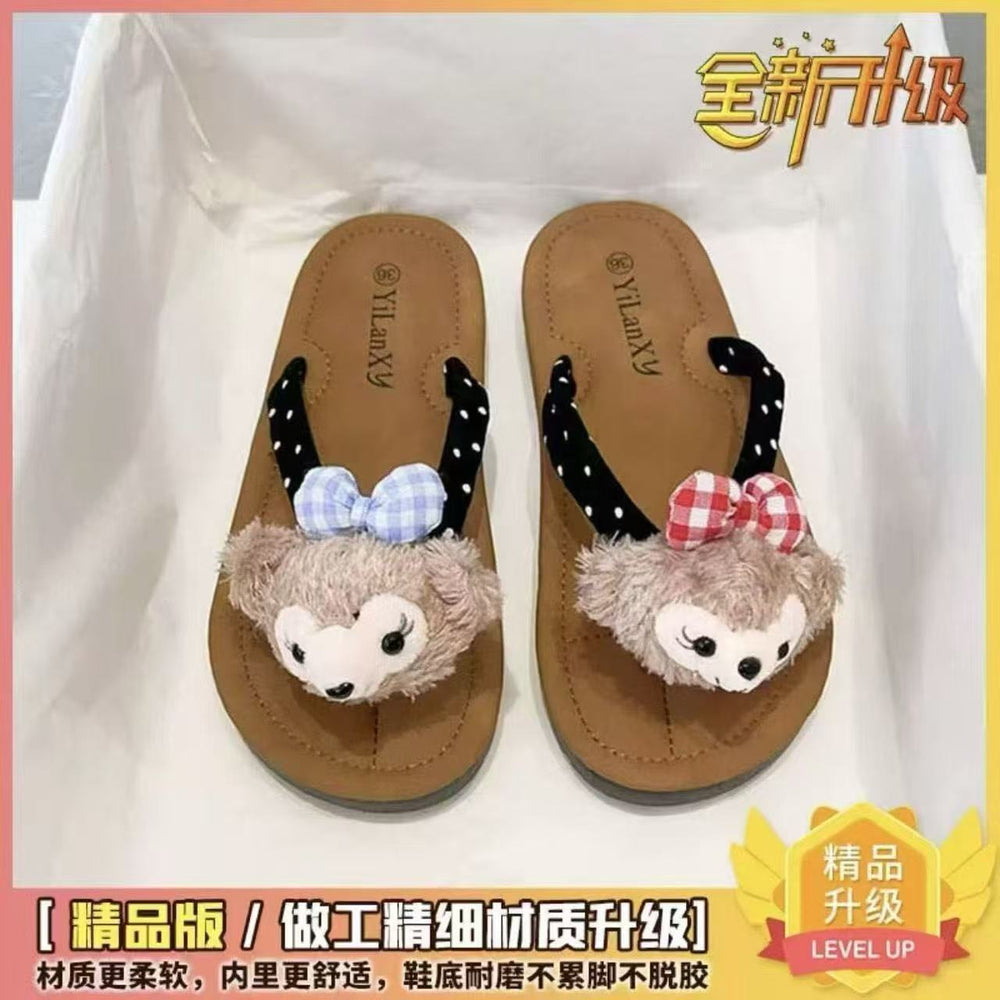 Little fairy cartoon cute shirley rose flip flops women's summer outwear 2025new arrivalsummerthick sole flip flops