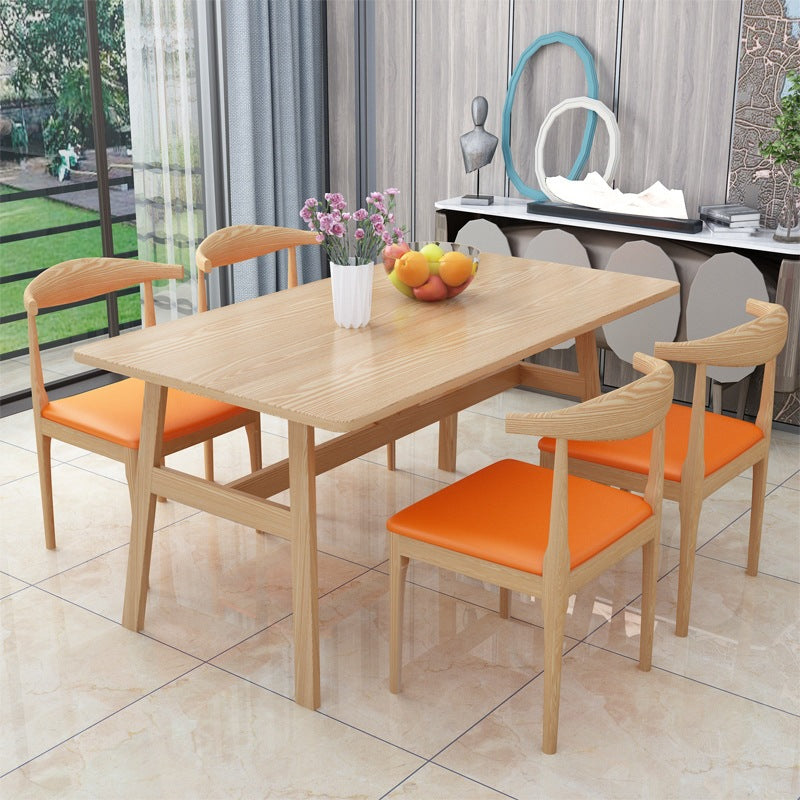 Dining table and chair combination, multi-functional breakfast shop, one table and four chairs, economical rental room dining table, casual rectangular dining table
