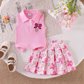 Children's clothing shein cross-border girl suit sleeveless vest + skirt two-piece set