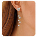 New amazon cross-border versatile alloy flower pendant earrings - minimalist styling accessories, elegant and creative stud earrings for women