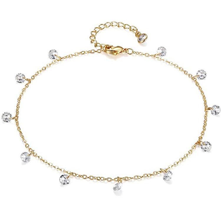 new arrival women's anklet fashionfashion diamond tassel chain anklet jewelry in stock wholesale