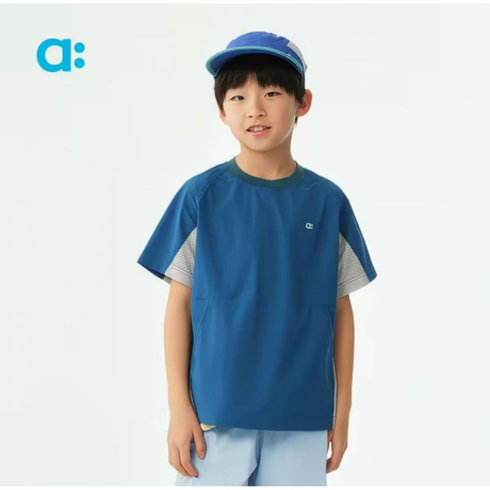 【summer new arrivals】 summer collection: color block mesh t-shirt - stylish, breathable, and comfortable short sleeve tee for boys and girls (s005)