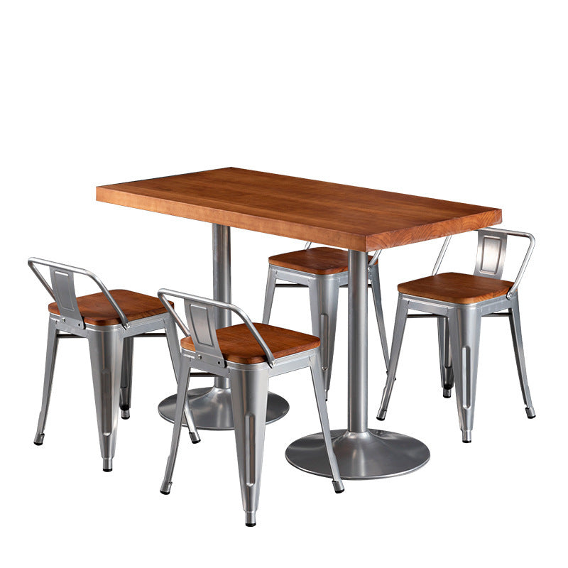 American dining chair LOFT solid wood table cafe dining table and chair combination restaurant bar industrial style wrought iron leisure table and chair