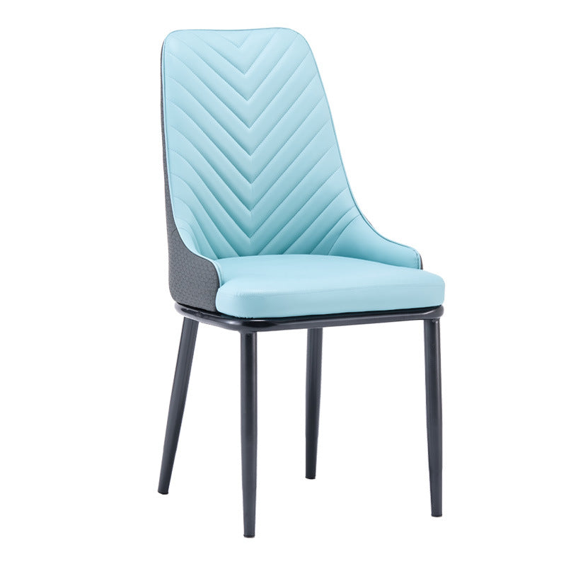 Restaurant & hotel leather upholstered chair - nordic dining chair - modern minimalist casual backrest stool - t28 chair