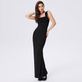 european and american women's clothing  hot style hip-covering square neck vest dress sexy slim slimming looklong mermaid dress
