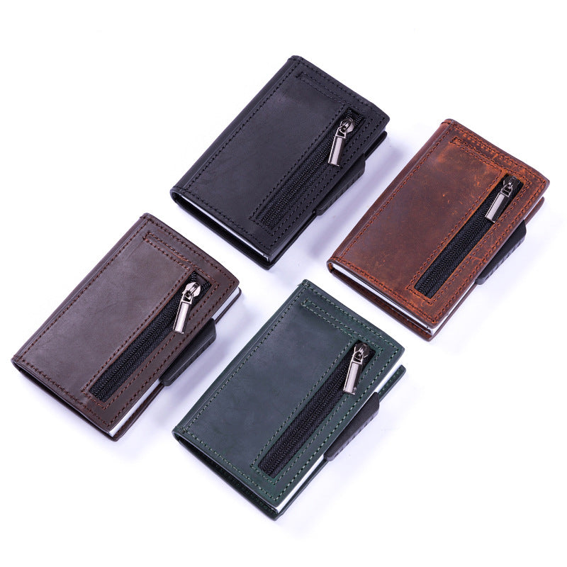 Automatic elastic card bag, shielding anti-theft brush wallet, card bag, card sleeve LOGO aluminum alloy card box