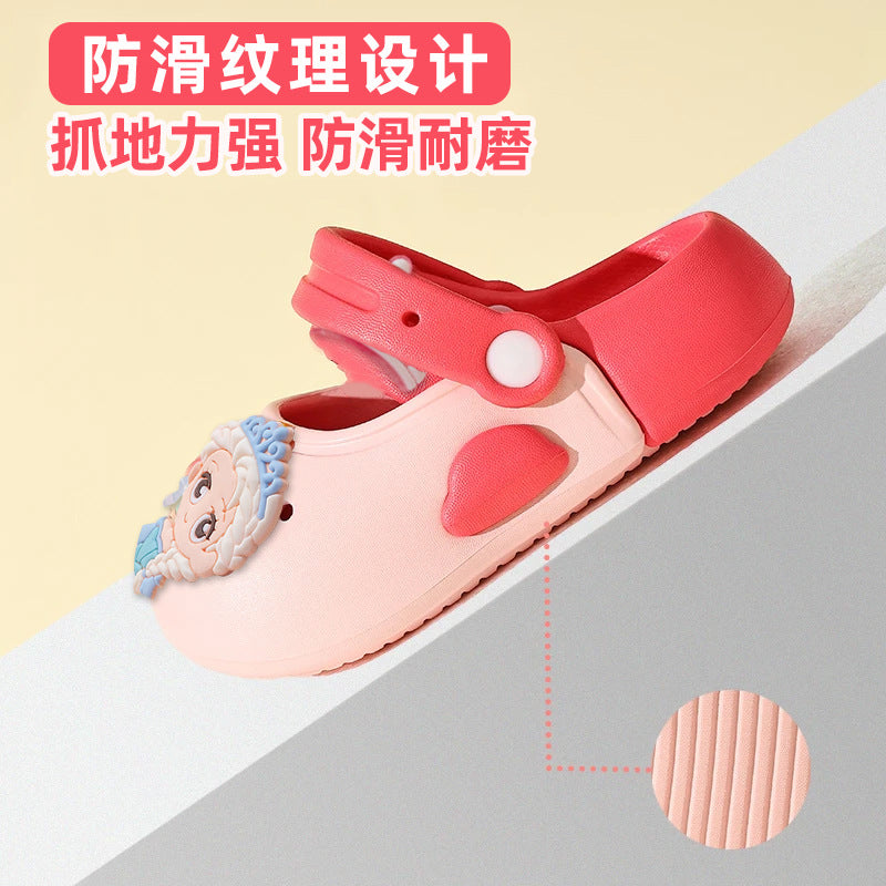 new children's slippers - girls' summer closed-toe sandals - cute cartoon anti-slip slides for girls, ages 3-6