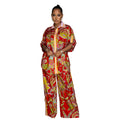 C6618 cross-border   fashion women's french print shirt & shorts two-piece set