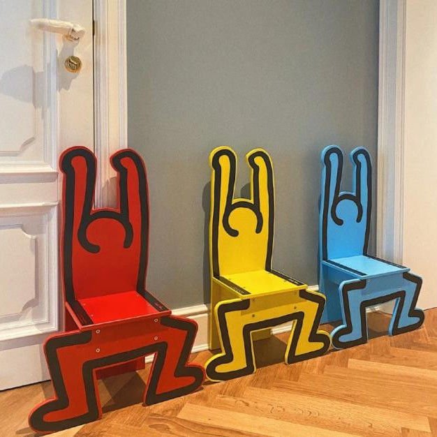 Art Fashion Chair Children's Back Chair Decorative Graffiti Art Chair Shaped Creative Stool