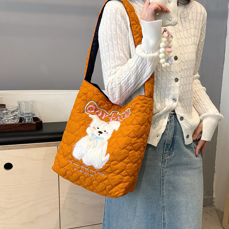 Autumn and winter new large-capacity underarm bag women 2025 cute girl tote bag Korean version of the trend of high-end shoulder bag