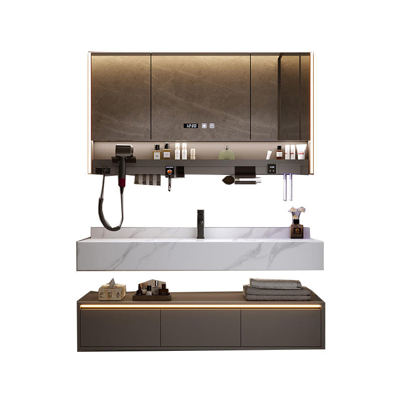 [Spot] Multifunctional storage rack, rock slab hot bending integrated basin, bathroom, washstand, face wash, bathroom cabinet combination