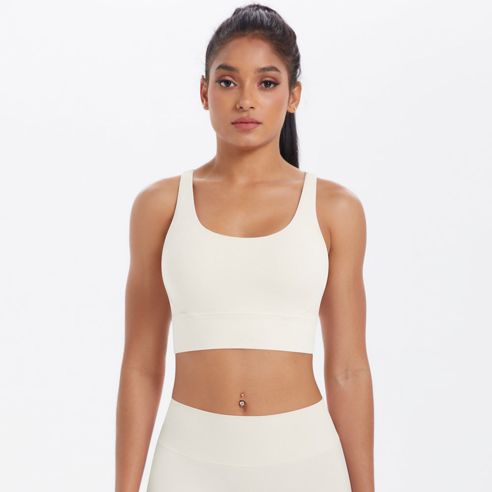 New women's seamless yoga tank top - criss-cross back, sports bra, fitness yoga wear, quick-dry, shock-absorbing sports bra