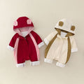 Baby onesie winter outfit - casual & stylish outdoor wear - color block design - cotton-padded for boys & girls